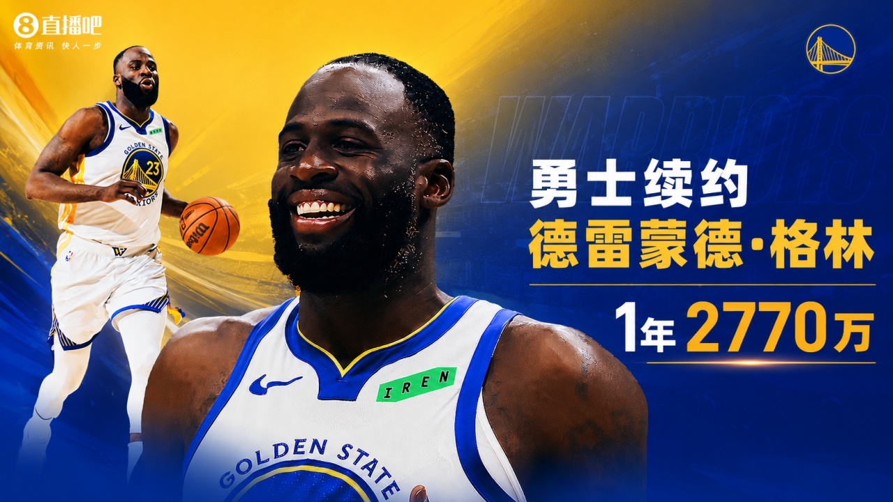 35号秀追梦1年2770万续约勇士 生涯总薪资超2.556亿+4冠+DPOY+9次防阵